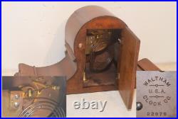 Restored & Rare Waltham Tambour 2-1920 Antique Time & Strike Clock In Mahogany Restored & Rare Waltham Tambour 2-1920 Antique Time & Strike Clock In Mahogany