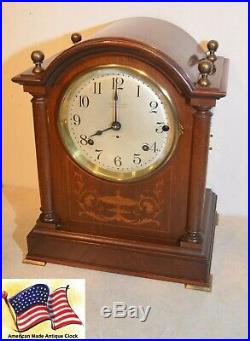 Restored Seth Thomas 8 Bell Sonora 213-1914 Antique Cabinet Clock In Mahogany