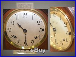 Restored Seth Thomas 8 Bell Sonora 213-1914 Antique Cabinet Clock In Mahogany