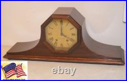 Restored Seth Thomas Antique Tambour 19-1924 Time&hour Strike Clock In Mahogany