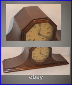 Restored Seth Thomas Antique Tambour 19-1924 Time&hour Strike Clock In Mahogany
