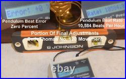 Restored Seth Thomas Antique Tambour 19-1924 Time&hour Strike Clock In Mahogany