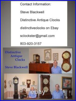 Restored Seth Thomas Antique Tambour 19-1924 Time&hour Strike Clock In Mahogany