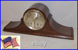 Restored Seth Thomas Fine Antique Tambour 12-1928 Cabinet Clock In Mahogany