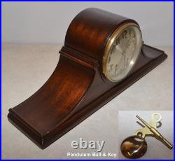 Restored Seth Thomas Fine Antique Tambour 12-1928 Cabinet Clock In Mahogany
