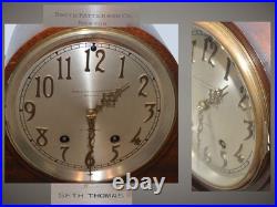 Restored Seth Thomas Fine Antique Tambour 12-1928 Cabinet Clock In Mahogany