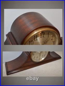 Restored Seth Thomas Fine Antique Tambour 12-1928 Cabinet Clock In Mahogany