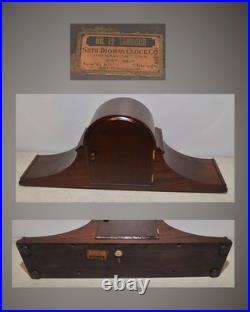Restored Seth Thomas Fine Antique Tambour 12-1928 Cabinet Clock In Mahogany