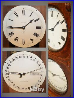 Restored Seth Thomas Parlor Calendar 11-1891 Antique Clock In Dark Fumed Oak
