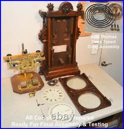 Restored Seth Thomas Parlor Calendar No. 9-1886 Antique Clock In Walnut & Burl