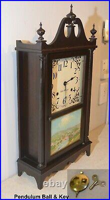 Restored Seth Thomas Plymouth 1921 Mahogany Pillar & Scroll Antique Clock