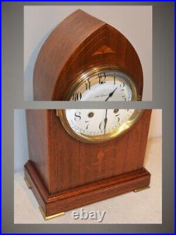 Restored Seth Thomas Stratford 1905 Fine Antique Cabinet Clock In Mahogany