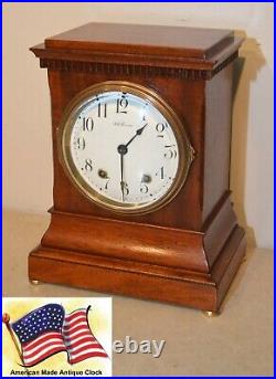 Restored Seth Thomas Wales 1904 Fine Antique Cabinet Clock In Cherry Wood