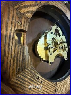SETH THOMAS 14 In. PILOT / WARDROOM CLOCK RUNNING ORIGINAL OAK FINISH NICE