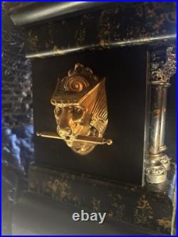 SETH THOMAS 1880 ANTIQUE MANTLE CLOCK, High Detail Cosmetic, 4 Pillar, Gold Lions