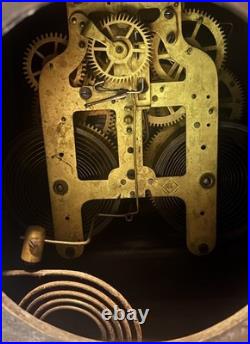 SETH THOMAS 1880 ANTIQUE MANTLE CLOCK, High Detail Cosmetic, 4 Pillar, Gold Lions