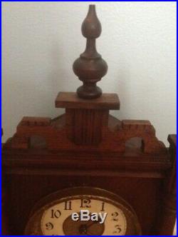 SETH THOMAS ANTIQUE GOTHIC STYLE MANTLE CLOCK EARLY 1900's (SEE VIDEO)