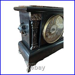 SETH THOMAS Antique 1880 Faux Marble Mantel Clock 13.5x 10.5x 6 Time & Strike SETH THOMAS Antique 1880 Faux Marble Mantel Clock 13.5x 10.5x 6 Time & Strike