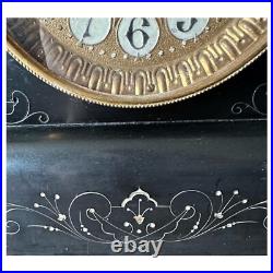 SETH THOMAS Antique 1880 Faux Marble Mantel Clock 13.5x 10.5x 6 Time & Strike