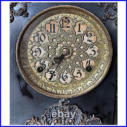 SETH THOMAS Antique 1880 Faux Marble Mantel Clock 13.5x 10.5x 6 Time & Strike