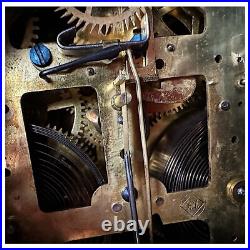 SETH THOMAS Antique 1880 Faux Marble Mantel Clock 13.5x 10.5x 6 Time & Strike