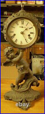 SETH THOMAS Antique Figural Cherub Mantle Clock over 100 years old
