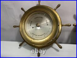 SETH THOMAS Brass Helmsman Ships Wheel Clock & Barometer 1008 1508 E537-001 -011 SETH THOMAS Brass Helmsman Ships Wheel Clock & Barometer 1008 1508 E537-001 -011