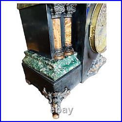 SETH THOMAS Faux Marble Mantel Clock 16.5x 11x 6.5 Time & Strike