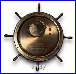 SETH THOMAS HELMSMAN Brass Ships Bell Clock Model E537-001 With Key