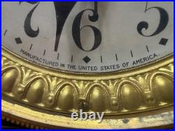 SETH THOMAS Mantle Clock Lions Head Pulls, Model No. 102, With New Key