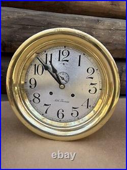 SETH THOMAS SHIPS CLOCK Large 10 1/4 Diameter 30 Day SETH THOMAS SHIPS CLOCK Large 10 1/4 Diameter 30 Day