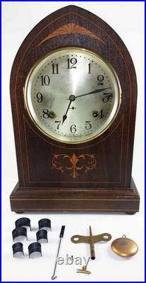 SETH THOMAS SONORA CHIME BEEHIVE MANTLE CLOCK 4 RODS MAYLAND CIRCA 1920 With KEY