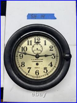 SH14Antique Seth Thomas Us Navy Maritime Commission Marine Ships Bakelite Clock