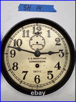 SH14Antique Seth Thomas Us Navy Maritime Commission Marine Ships Bakelite Clock