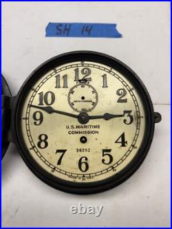 SH14Antique Seth Thomas Us Navy Maritime Commission Marine Ships Bakelite Clock