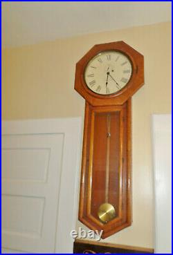 SUPERB! Seth Thomas Antique Regulator No. 18 Solid Oak Wood Wall Regulator Clock