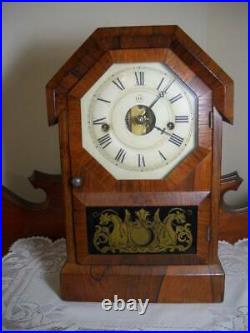 Scarce Antique Seth Thomas 30 Hour Rosewood Octagon Top Mantel Clock Circa 1863