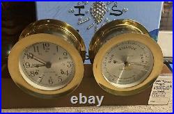 Seth Thomas 1004 Corsair-w E537-000 Clock & Barometer E537-010 With Key &Wood Base