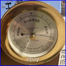 Seth Thomas 1004 Corsair-w E537-000 Clock & Barometer E537-010 With Key &Wood Base