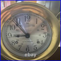 Seth Thomas 1004 Corsair-w E537-000 Clock & Barometer E537-010 With Key &Wood Base