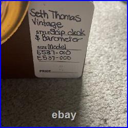 Seth Thomas 1004 Corsair-w E537-000 Clock & Barometer E537-010 With Key &Wood Base
