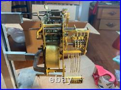 Seth Thomas 113 Chime Clock Movement for parts or restoration plus hands and key