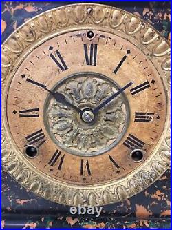 Seth Thomas 1880 Marbled Adamantine Mantel Clock Pillars Lions Heads