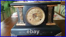 Seth Thomas 1894 Marble Adamantine Mantel Clock No 102 #2 Working and Chime Well