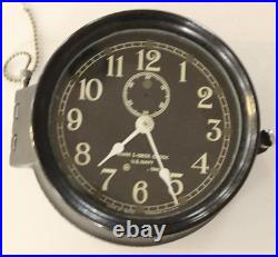 Seth Thomas 1940 WW2 US Navy mark 1 deck clock Bakelite & Back plate WORKING