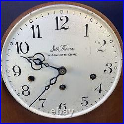 Seth Thomas 8 Day Keywound Westminster Chime Mahogany Mantel Clock Key Germany