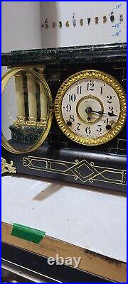 Seth Thomas Adamantine 8 Day Mantel Clock with Hourly Gong & Half Hour Bell