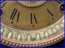 Seth Thomas Adamantine Black Mantel Lion Head Desk Shelf Clock