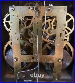 Seth Thomas Adamantine Faux Marble Mantle Clock Antique Circa 1880 With Key