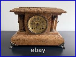 Seth Thomas Adamantine Mantel Clock 2-Column Light Tortoise Shell Finish 1896